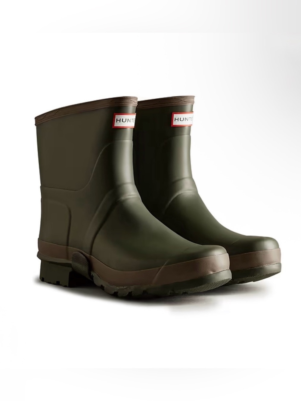 Hunter Men's Dark Olive Field Gardener Short Wellington Boot✨Sz 8